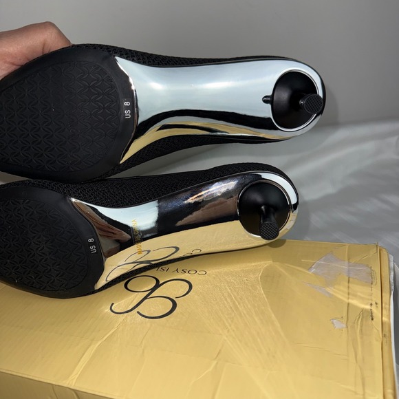 Cosy Island Black LuxeFlex Pointed Toe Heeled Pumps Pointed Toe Kitten Size 8 - Picture 5 of 11